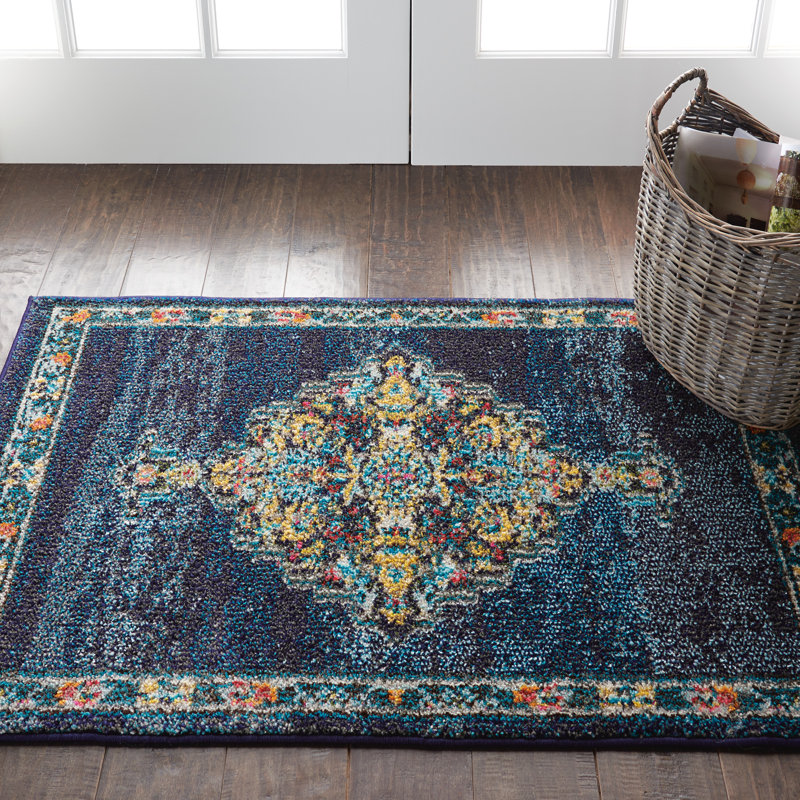 World Menagerie Lundy Oriental Blue Area Rug & Reviews Wayfair